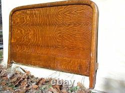 Antique Tiger Oak Demilune Full Size Double Bed c. 1900