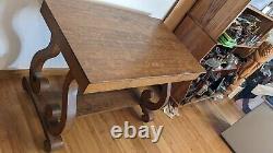 Antique Tiger Oak Desk/Table Library One drawer Bottom Shelf 42x26x31