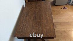 Antique Tiger Oak Desk/Table Library One drawer Bottom Shelf 42x26x31