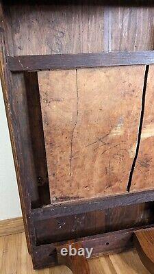 Antique Tiger Oak Desk/Table Library One drawer Bottom Shelf 42x26x31