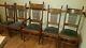 Antique Tiger Oak Dining Room High Back Chairs Lot Of 5