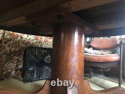Antique Tiger Oak Dining table Only 42 wide farmhouse
