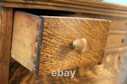 Antique Tiger Oak Dresser with Carved Mirror Handmade Heirloom Quality