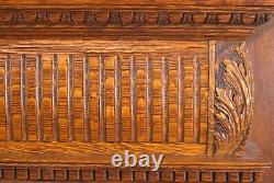 Antique Tiger Oak Egg & Dart Detail Mirrored Mantel