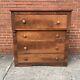 Antique Tiger Oak Empire Style Commode Chest Of 4 Drawers Sideboard Cabinet