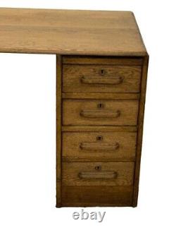 Antique Tiger Oak Executive Office Desk 60 Wide FREE SHIPPING