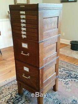 Antique Tiger Oak File Cabinet Yawman Erbe 1911 Lateral Stacking File
