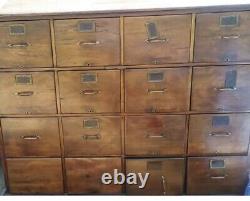 Antique Tiger Oak Filing Cabinet with 16 drawersRARE FIND