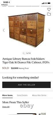 Antique Tiger Oak Filing Cabinet with 16 drawersRARE FIND