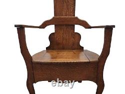 Antique Tiger Oak Hall Tree Coat Hat Rack with Lift up Seat Storage Bench
