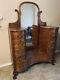 Antique Tiger Oak Harlow Dresser With Full Length Mirror