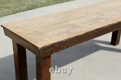 Antique Tiger Oak Harvest Farmhouse Country Ranch Dining Table Kitchen island