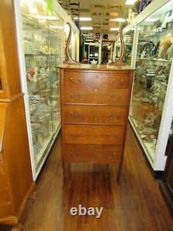 Antique Tiger Oak Highboy Dresser