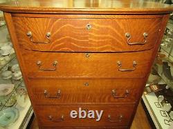 Antique Tiger Oak Highboy Dresser