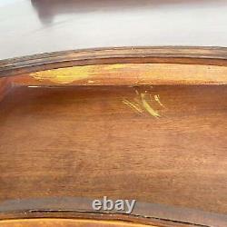 Antique Tiger Oak Kidney Shaped Writing Desk