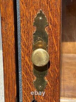 Antique Tiger Oak Larkin Single Door Bookcase / China Cabinet