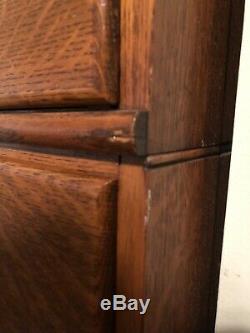 Antique Tiger Oak Lawyer Stacking Bookcase Filing Cabinets Wabash Co ORIGINAL