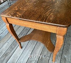Antique Tiger Oak Library Table Early 1920's Beautiful