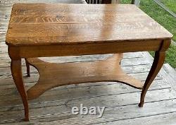 Antique Tiger Oak Library Table Eye Catching 1920's Prohibition era