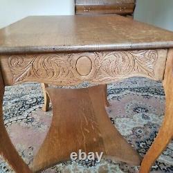 Antique Tiger Oak Library Table No Veneer 35 x 24