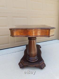 Antique Tiger Oak Library Writing Table UT Austin Texas! Claw foot partner desk