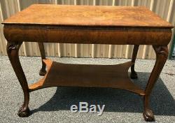 Antique Tiger Oak Mission Library/Desk Table with Chair RARE