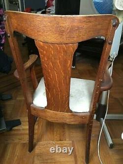 Antique Tiger Oak Mission rare & unique Solid Oak Chair