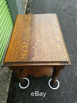 Antique Tiger Oak One Drawer Table