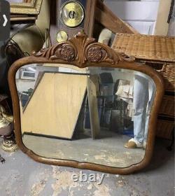 Antique Tiger Oak Ornate Wall Hanging Mirror LOCAL PICK UP