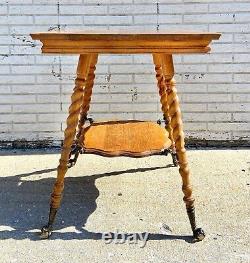 Antique Tiger Oak Parlor Table