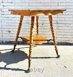 Antique Tiger Oak Parlor Table