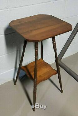 Antique Tiger Oak Pedestal And End Table Set Ball And Claw Foot Gorgeous