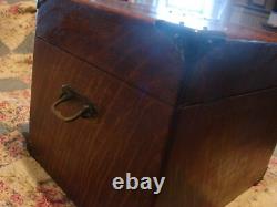 Antique Tiger Oak Pull Out Trays Flatware Silverware Beautiful Unique Chest Box