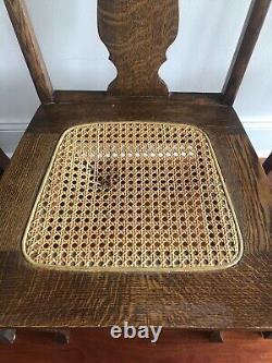 Antique Tiger Oak Quarter Sawn. Arts & Crafts, Mission. Set of 4 Dining Chairs