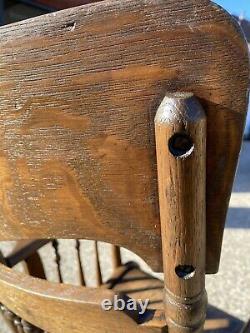 Antique Tiger Oak Quarter Sawn Oak Rocker Rocking Chair, Refinished