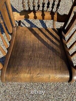 Antique Tiger Oak Quarter Sawn Oak Rocker Rocking Chair, Refinished