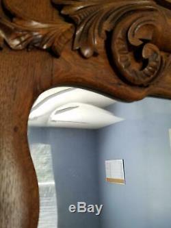 Antique Tiger Oak / Quarter Sawn Serpentine Dresser with Beveled Mirror