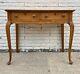 Antique Tiger Oak Queen Anne Style Sofa Console Hall Table Sideboard