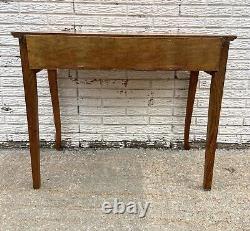 Antique Tiger Oak Queen Anne Style Sofa Console Hall Table Sideboard
