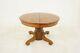 Antique Tiger Oak Round Table Pedestal Base, 2 Leaves, America 1910, B2873
