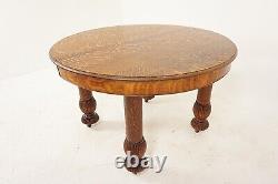 Antique Tiger Oak Round table (no leaves), American 1900, B601