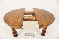 Antique Tiger Oak Round table (no leaves), American 1900, B601