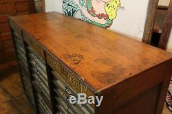 Antique Tiger Oak Royal Society Spool Cabinet Sewing Storage 36 Drawer Vintage