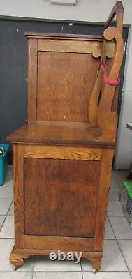 Antique Tiger Oak Side By Side Armoire & Dresser Local Pick Up Only