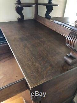 Antique Tiger Oak Sideboard Buffet In Great Condition