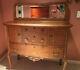 Antique Tiger Oak Sideboard Buffett Mirror Mission Queen Anne Cupboard Hutch Old