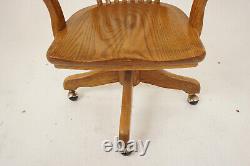 Antique Tiger Oak Swivel Tilt Office Chair by H Krug Canada 1920 H1245