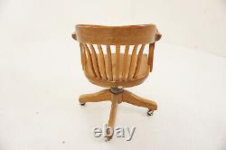 Antique Tiger Oak Swivel Tilt Office Chair by H Krug Canada 1920 H1245