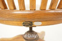 Antique Tiger Oak Swivel Tilt Office Chair by H Krug Canada 1920 H1245