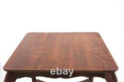 Antique Tiger Oak Two Tier Accent Parlor Table
